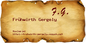 Frühwirth Gergely névjegykártya