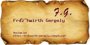 Frühwirth Gergely névjegykártya