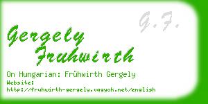 gergely fruhwirth business card