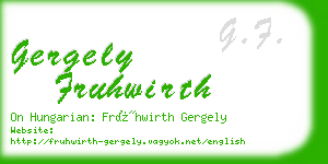 gergely fruhwirth business card